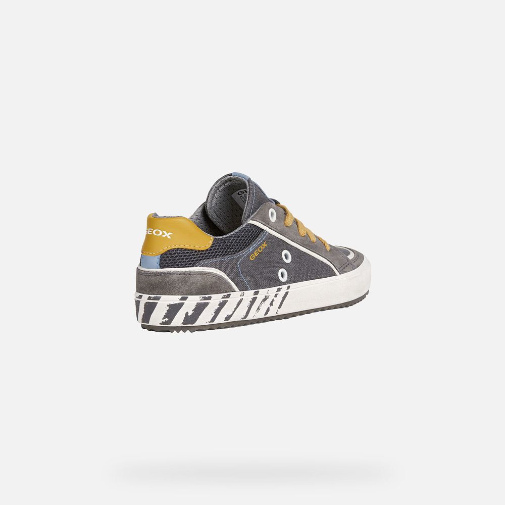 Geox Sneakers Grey/Yellow Alonisso - Geox Boys Shoes - RBHLAZ152